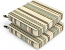 LVTXIII Patio Chair Cushions 22"x22"x3", Water-Repellent Outdoor Seat Cushions for Patio Furniture, Square Chair Pads with Ties for Home Garden Decoration, Set of 2, Stripe Onyx by GreenHaven Gardens