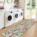 Runner Rug for Entryway: 2x6 Kitchen Rugs Non Slip Washable Ultra-Thin Soft Floral Carpet Indoor Floor Stain Resistant Carpets for Hallway Bedroom Kitchen Laundry Bathroom Dorm Green by TinyTreasures Baby Boutique