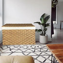 Wicker Storage Basket with Lid, 42.3 Gallon (160L) Large Blanket Basket with Lid, Woven Storage Bin with Handles, Removable Liner, Metal Frame, Foldable, for Bedroom, Laundry Room, Natural by CozyNest Decor