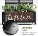 Casaphoria Metal Raised Garden Bed with Trellis and Wheels, 72"x47"x16" Planter Box for Climbing Plants, Vegetables & Vines, Features Drainage Holes and Privacy Screen (Black-Spring) by GreenHaven Gardens