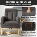 NIOIIKIT Modern Nursery Rocking Chair, Teddy Upholstered Rocking Chair with Footrest, Comfortable Rocker Recliner with Side Pocket, Glider Rocker for Living Room, Bedroom, Nursing Room (Dark Grey) by TinyTreasures Baby Boutique