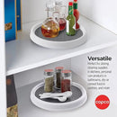 Copco 9 Inch Non Skid Pantry Cabinet Lazy Susan Turntable, Set of 2, Spinning Organizer for Kitchen, Countertop, or Bathroom, White and Gray by CozyNest Decor