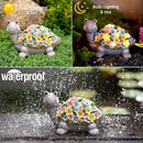 Solar Turtle Garden Decor with Flowers: Outdoor Clearance Statues Lights for Outside Lawn Ornaments Porch Patio Balcony Yard – Birthday Gifts for Mom Grandma Women by GreenHaven Gardens