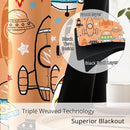 Kids Space UFO Rocket Blackout Curtains - 100% Blackout, Thermal Insulated, Noise Reducing, Perfect for Kids Room and Nursery, 2 Panels (Sunny Space Parade, W52×L84) by TinyTreasures Baby Boutique