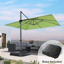 PURPLE LEAF 10' X 13' Square Cantilever Umbrella Patio Umbrella with Base Outdoor Umbrella Aluminum Offset with 360-degree Rotation for Garden Deck Pool Patio Apple Green by GreenHaven Gardens