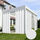 HolidayIdeas 4 Panels Linen Outdoor Curtains for Patio Waterproof White Curtains 84 Inch Length-Outside Curtains Weatherproof, Privacy for Pergola, Porch, Gazebo-54 Wide x 84" Long by CozyNest Decor