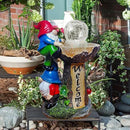 Garden Gnome Statues, Garden Statues for Outside with Solar LED Lights, 10.4 in Funny Double Gnomes Sculptures Outdoor Decorations for Yard, Ideal Gnomes Gifts for Women/Mom/Grandm by GreenHaven Gardens