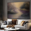 SIGNWIN 60"x72" Extra Large Framed Wall Art Golden Light River Path Dreamy Impressionist Landscape Illustration for Home Living Room Bedroom Decor (Frame Assembly Required) by CozyNest Decor