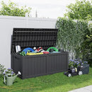 120 Gallon Resin Deck Box, Lockable Patio Outdoor Storage Box for Furniture, Garden Tools and Tools Storage, Waterproof Outside Storage Boxes - Black by GreenHaven Gardens