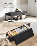 SONGMICS Velvet Storage Ottoman Bench, Foot Rest with Legs, 15.7 x 43 x 15.7 Inches, End of Bed Bench, Storage Chest, Load up to 660 lb, for Living Room, Bedroom, Entryway, Ink Black ULSF089B02 by CozyNest Decor
