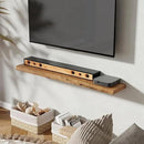 Fun Memories 48" Floating Shelves for Wall, Live Edge Solid Elm Wood Floating Shelf with Invisible Bracket, Wall Mounted Display Wooden Shelves for Bathroom, Kitchen, Bedroom, Natural Color, Set of 1 by CozyNest Decor