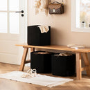 joybest Cube Storage Bins Set of 4, 13inch Cube Baskets Organizer for Nursery, Square Cotton Rope Baskets for Shelves Organizing, Kids Toy, Closet Storage, Black by TinyTreasures Baby Boutique