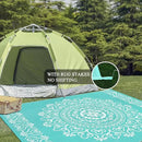 Pauwer Waterproof Outdoor Rug 8x10, Reversible Plastic Straw Patio Camping Rug, Indoor Outdoor RV Mat Carpet for Deck, Camper, Porch, Balcony, Backyard, Picnic, Floral Light Blue by GreenHaven Gardens