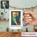 Personalized Coffee Mug, Custom Drawing Portrait Gift, Funny Customized Coffee Gift for Men & Women, Custom Mugs with Pictures, Purple 15oz Customized Ceramic Tea Cup by TinyTreasures Baby Boutique