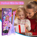 Guitar and Microphone Play Set for Girls,Kids Music Toys,Karaoke Machine with Music&Light,Music Instruments for Toddlers,Educational Toys Gift for Children by TinyTreasures Baby Boutique