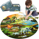 Floor Puzzles for Kids Ages 3-8, 70 Piece Dinosaur Jigsaw Puzzle for Kids Ages 3+ Year Old Large Round Toddler Puzzles Preschool Learning Educational Toys Gift for Boys Girls (Tyrannosaurus) by TinyTreasures Baby Boutique