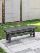 HDPE Outdoor Bench, 55" Patio Bench Outdoor Furniture, Poly Lumber Adirondack Benches, Fade-Resistant HDPE Garden Backless Benches for Park, Poolside, Porch, Smoke Gray by CozyNest Decor
