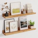 Picture Ledge Shelf - 24 Inches Floating Shelves Set of 2 - Rustic Elm Wood Ledge Shelves for Toys Storage, Kids Bookshelf Wall Mounted for Bedroom, Living Room, Kitchen - 24 Inches - Natural Color by TinyTreasures Baby Boutique