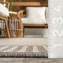 nuLOOM 5' x 8' Outdoor Area Rug, Casual Design With Striped Border, Stain Resistant, Highly Durable, For Patio, Balcony, Bedroom, Living Room, Dining Room, Bathroom, Light Grey by CozyNest Decor