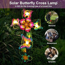 Solar Cross Garden Lights, Solar Butterfly Stake Lights Cemetery Decorations for Grave, Jesus Cross Sympathy Memorial Gifts for Mother Grandma, Metal Garden Art for Yard Lawn Patio Decor by GreenHaven Gardens