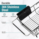 Dish Drying Rack in Sink, Over The Sink Colander Strainer Basket, Stainless Steel Strainer Basket with Expandable Rubber Grip Handles for Vegetables, Fruits, Home Kitchen Essentials, Black by CozyNest Decor