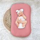 Hooyax Baby Lounger Cover 2 Pack - 100% Muslin Cotton Newborn Lounger Pillow Covers Only, Soft Breathable Infant Lounger Cover with Reinforced Stitching, Fits Most Standard Baby Loungers (Grey Pink) by TinyTreasures Baby Boutique