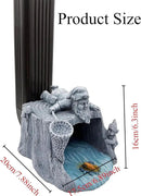 Gnome Fishing 3"x4" Gutter Downspout Splash Block Decor, Garden Outdoor Animal Resin Statue & Sculpture, Gutter Diverter Rain, Decorative Gutter Extension Downspout, Eco-Friendly by GreenHaven Gardens