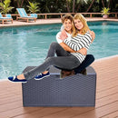 73 Gallon Large Storage Box with Lid,Waterproof Outdoor Storage Container for Patio Furniture Cushions, Gardening Tools, Pool Accessories, Lockable Resin Deck Box with handle Brown by CozyNest Decor