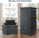 Large 17" 36 Quart Collapsible Stackable Storage Bins with Lids, 5 Packs Dark Gray Foldable Fabric Closet Storage Boxes with Lids Heavy-duty Linen Cube Baskets(17 x 12 x 11) by TinyTreasures Baby Boutique