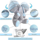 Aidiya Elephant Stuffed Animals Baby Gifts Peluches Ear Interactive Elephant Talking Singing Plush Toys for Girls Boys Gift Adjustable Volume 11.8" Set (Blue) by TinyTreasures Baby Boutique