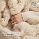 EVERGRACE Ultra Soft Luxury Fluffy Ridgeline Faux Rabbit Fur Throw Blanket, Thick Warm Bubble Throw for Bed, Cozy Plush Reversible Blankets for Couch, Chair, Sofa, Cream, 60x80 Inches, 870 GSM by CozyNest Decor