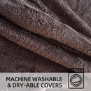 Bean Bag Chair 4Ft, Memory Foam Filled, Large Beanbag Chairs for Adults and Teens, Soft Sofa with Removable Flannel Cover, Round Couch for Living Room Bedroom College Dorm (Brown, 4FT-47×47"×24")