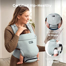 Momcozy Newborn Baby Carrier - Ergonomic, Cozy and Lightweight Carrier for 7-24lbs, Adjustable Neck Support with Sunshield, Breathable Airmesh Perfect for Summer Outing, Silver Grey by TinyTreasures Baby Boutique