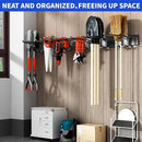 Garage Organization Tool Organizer Wall Mount, 48inch Heavy Duty Garden Tool organizer Storage System, Easy Install With 6 Adjustable Bilayer Hooks, For Garage, Basement, Shed, Workshop(Black) by GreenHaven Gardens