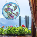 Butterfly Stained Glass Window Hanging - Butterfly Gifts for Women, Birds Suncatchers for Windows - Birds Window Hangings with Chain and Hook, 6 inch Stained Glass Suncatcher for Mom by GreenHaven Gardens