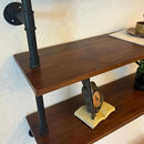 ROGMARS Industrial Pipe Wall Shelves Pipe Shelving with Real Wood Plank,70 Inches Floating Shelves for Wall Farmhouse Pipe Book Shelves Dark Brown 3Tier for Kitchen,Living Room Decor and Bar Shelving by CozyNest Decor