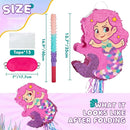 WERNNSAI Foldable Mermaid Pinata - Pull String Mermaid Birthday Party Supplies Extendable Mermaid with Blindfold Bat and Tassels Mermaid Party Decoration Folding Mermaid Girl Piñatas for Game by TinyTreasures Baby Boutique