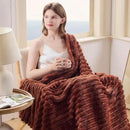 NEWCOSPLAY Super Soft King Blanket Coffee Premium Silky Flannel Fleece 3D Ribbed Jacquard Lightweight Bed Blanket All Season Use (Coffee Ribbed, King(90"x110")) by CozyNest Decor