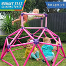 Eezy Peezy Monkey Bars Climbing Tower - Active Outdoor Fun for Kids Ages 3 to 8 Years Old, Pink by TinyTreasures Baby Boutique