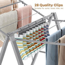 APEXCHASER Drying Rack Clothing, Clothes Drying Rack Foldable, Metal Laundry Drying Rack Collapsible for Sweater Towel Indoor & Outdoor, Height Adjustable Gullwing Clothes Airer, Grey by TinyTreasures Baby Boutique