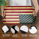 Serving Trays with Handles, 14.5 x 9.8 inch Rectangular Plastic Tray for Restaurant, Kitchen, Vintage United States of America Flag by CozyNest Decor