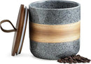 Spice Jars with Airtight Lid, Coffee Container Canister Kitchen Food Storage Jars for Spice Sugar Tea Bag, Stackable Decorative Jars for Countertop, Grey & 37oz by CozyNest Decor