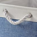 TcaFmac Storage Basket for Organizing - Large 4 Pack Fabric Storage Bins Baskets for Shelves with Ropes, Foldable Storage Cubes for Closet Cloth Toy (White & Blue16x12x8 inch) by TinyTreasures Baby Boutique