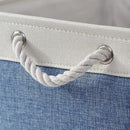 TcaFmac Storage Basket for Organizing - Large 4 Pack Fabric Storage Bins Baskets for Shelves with Ropes, Foldable Storage Cubes for Closet Cloth Toy (White & Blue16x12x8 inch) by CozyNest Decor