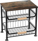 3-layer Kitchen Fruit Storage Basket Snack Rack, Countertop & Desktop Pull-out Metal Basket with Handle, Organizers by CozyNest Decor