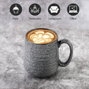Hasense Dark Grey Coffee Mugs Set of 4, 12oz Ceramic Coffee Cups, Latte Mug with Large Handle for Coffee, Tea, Milk and Hot Cocoa,Easy Hold & Clean, Dishwasher & Microwave Safe by CozyNest Decor