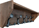 SKOLOO Wall Shelf with Hooks, 24-Inch Weathered Brown Coat Rack Wall Mount with Shelf Organizer - Lightweight & Sturdy, 5 Tri Hooks - Perfect for Entryway, Hallway, Living Room, Bedroom, Mudroom by CozyNest Decor