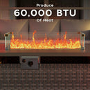Propane Fire Pit Table Outdoor,44" 60000BTU Auto-Ignition Fire Table with Wind Guard Square Large Wicker Firepits for Porch Garden(Grey,CSA Certified) by GreenHaven Gardens