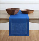 Solino Home Linen Royal Blue Table Runner 132 Inches Long - 100% Pure Linen Extra Long Table Runner 14 x 132 Inch - Classic Hemstitch by CozyNest Decor