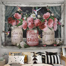 yowecso Farmhouse Rose Tapestry Peony Flower Tapestry Wall Hanging for Bedroom Floral Tapestries Aesthetic Wall Decor for Home Dorm Living Room 50"x60" by CozyNest Decor